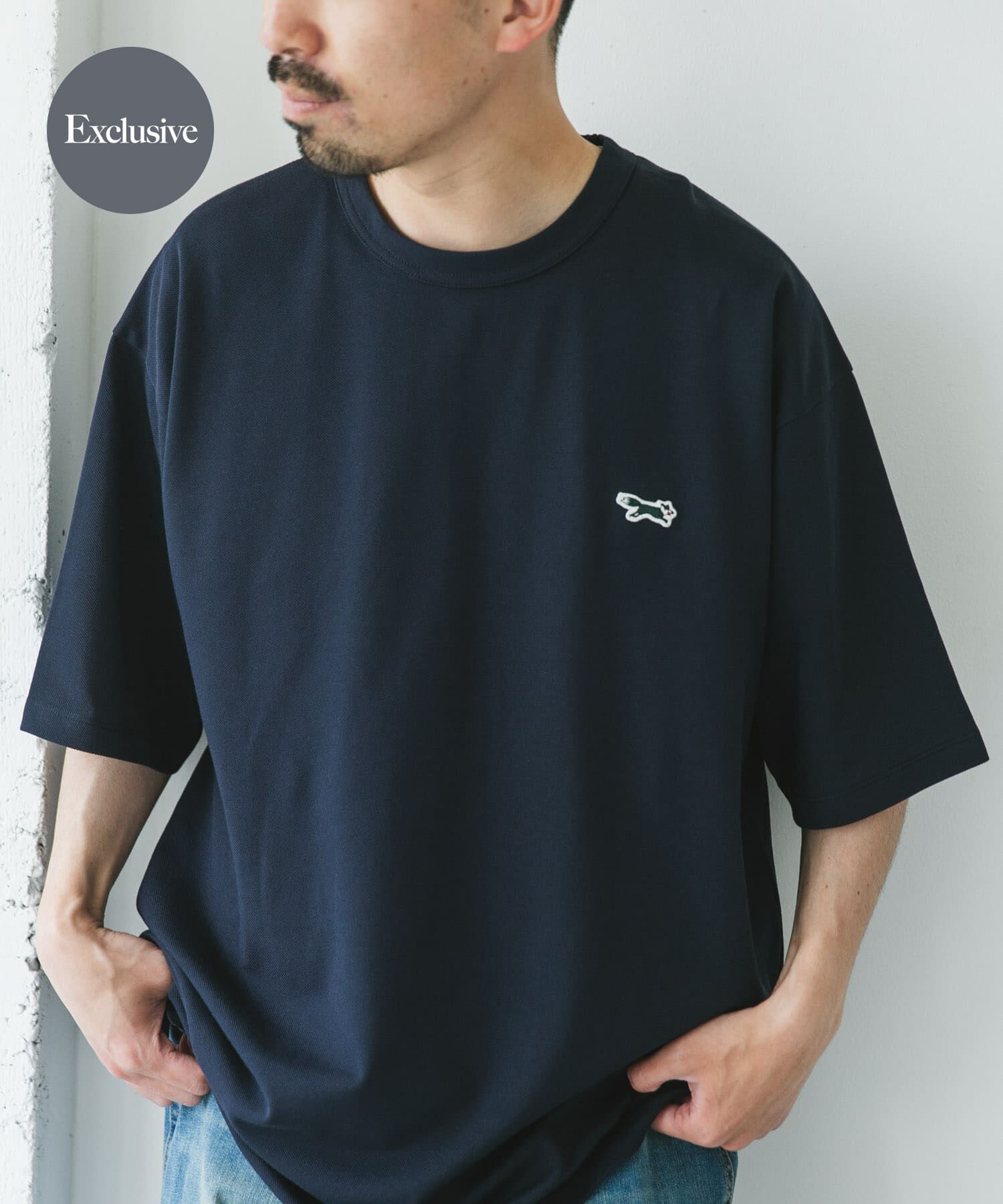 URBAN RESEARCH DOORS「『XLサイズ/WEB限定』『別注』PENNEYS&times;DOORS　THEFOX 鹿の子ショートスリーブT」|Tシャツ・カットソー|ネイビー