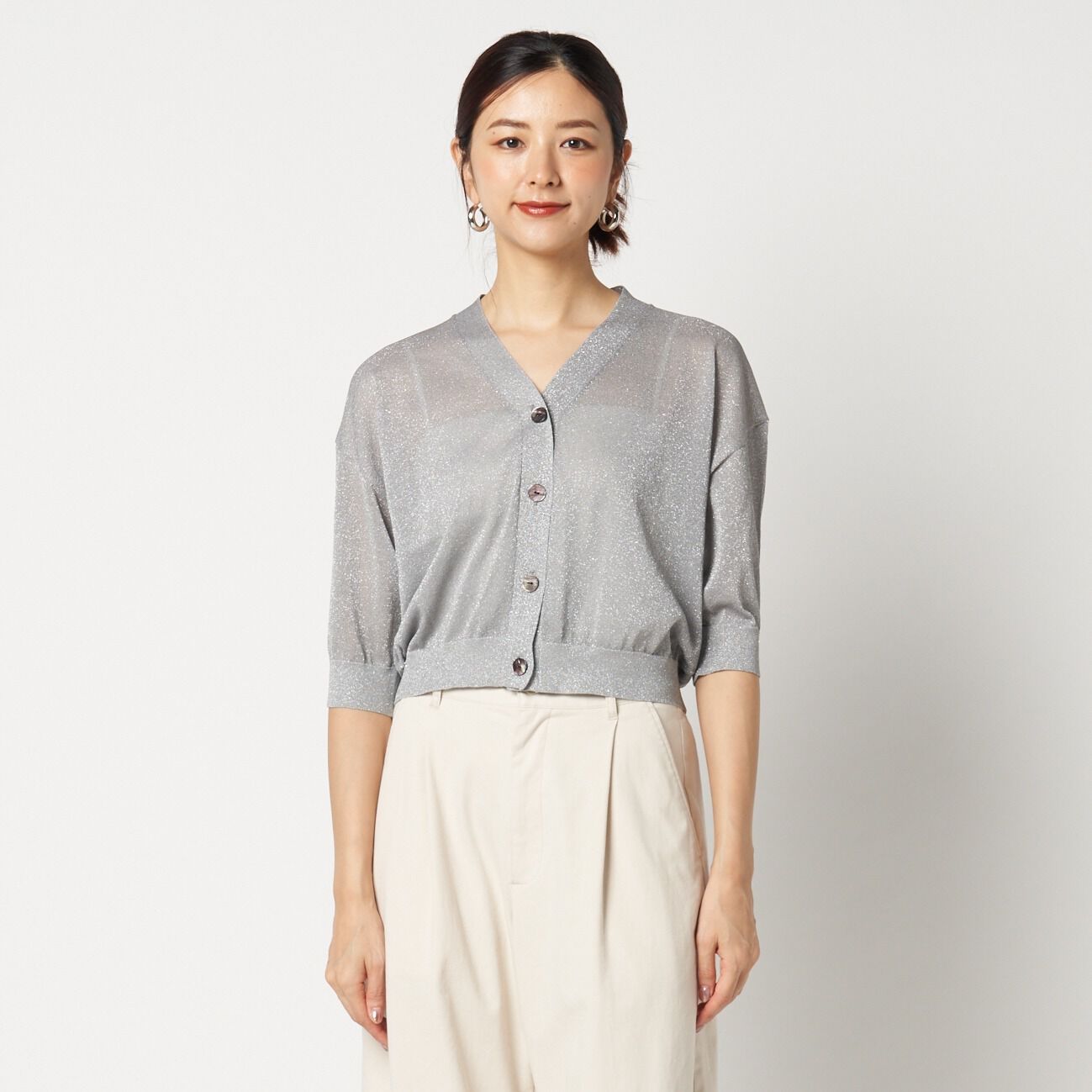  「three dots HALF SLEEVE CARDIGAN」|ニット・セーター|
