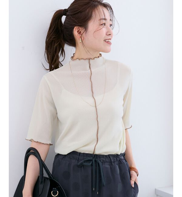  「《WEB限定アイテム》メロウシアーハイネックトップス」|Tシャツ・カットソー|アイボリー