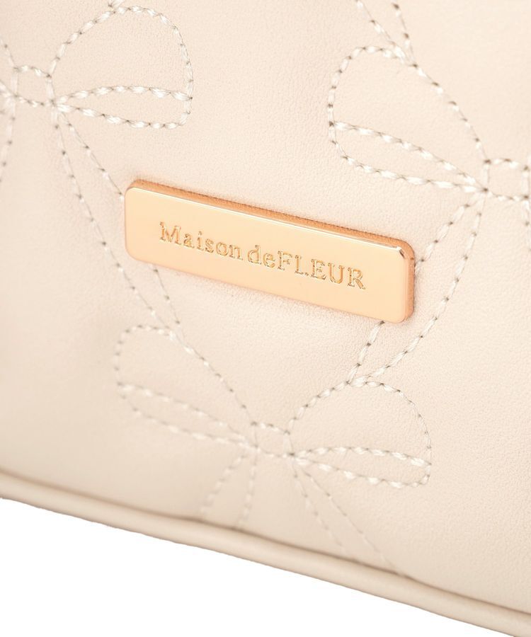 Maison de FLEUR「スカーフ付きリボンキルティング2Wayスクエアトート」|ハンドバッグ|