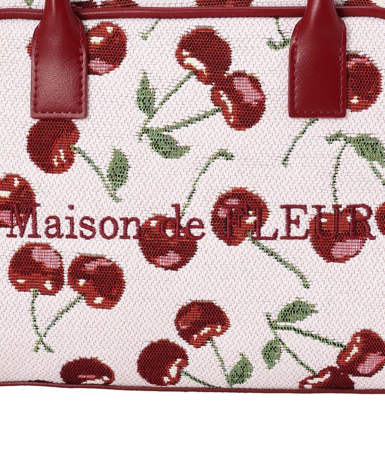 Maison de FLEUR「【2Way】チェリー柄ゴブランボストンバッグ」|ハンドバッグ|
