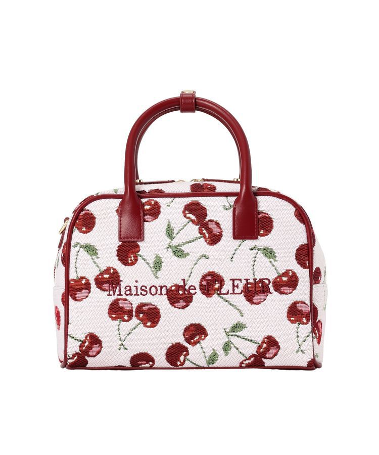Maison de FLEUR「【2Way】チェリー柄ゴブランボストンバッグ」|ハンドバッグ|