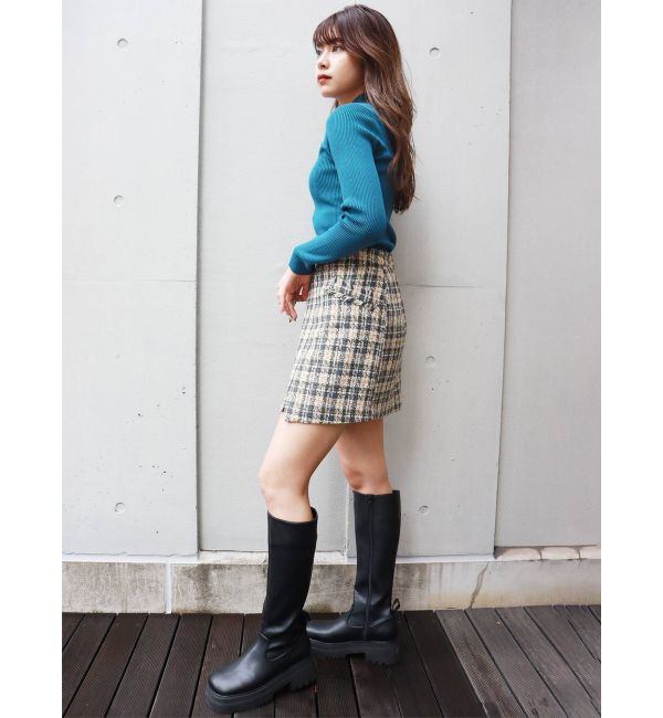 MURUA「ツイードラップミニスカート【セットアップ着用可】」|スカート|