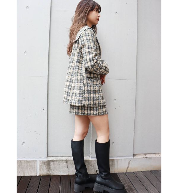 MURUA「ツイードラップミニスカート【セットアップ着用可】」|スカート|