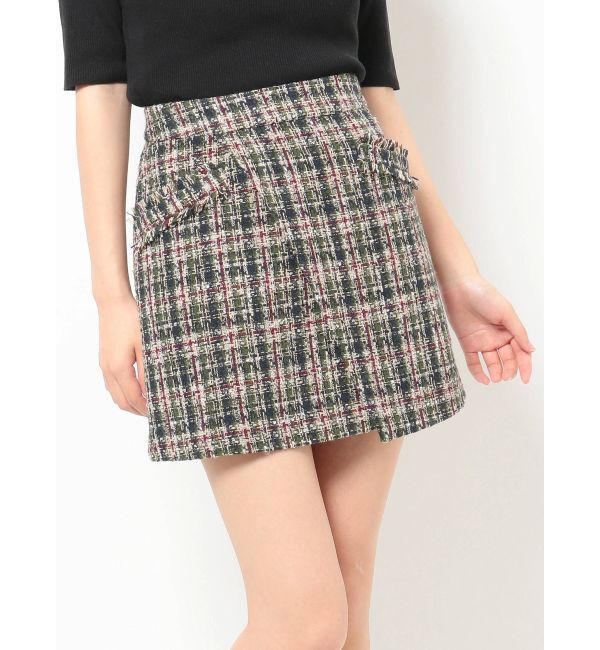 MURUA「ツイードラップミニスカート【セットアップ着用可】」|スカート|
