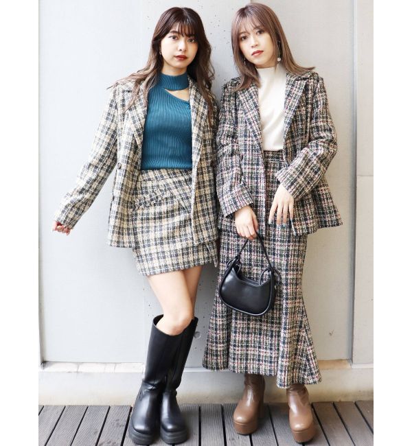 MURUA「ツイードラップミニスカート【セットアップ着用可】」|スカート|
