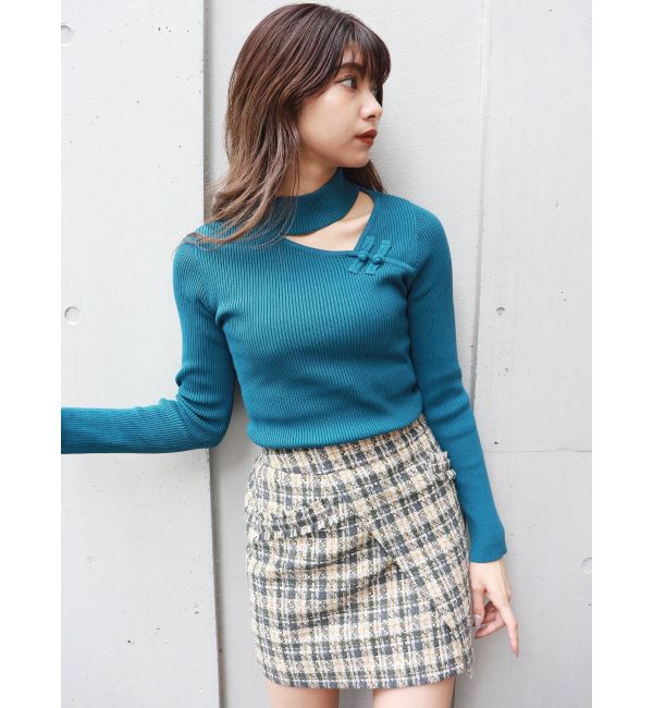 MURUA「ツイードラップミニスカート【セットアップ着用可】」|スカート|