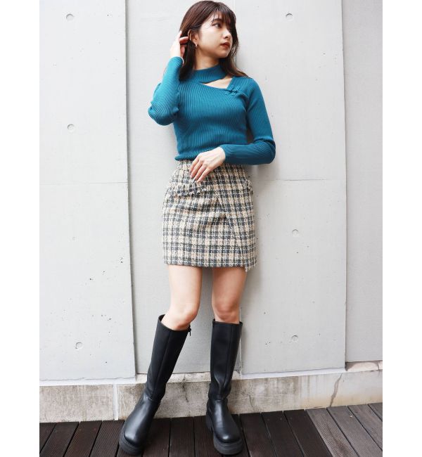 MURUA「ツイードラップミニスカート【セットアップ着用可】」|スカート|