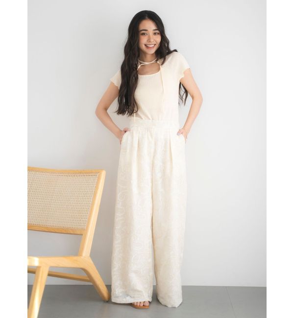 Ungrid「レースタックワイドパンツ」|その他|