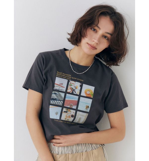 Ungrid「フォトプリントコンパクトTee」|Tシャツ・カットソー|チャコールグレー