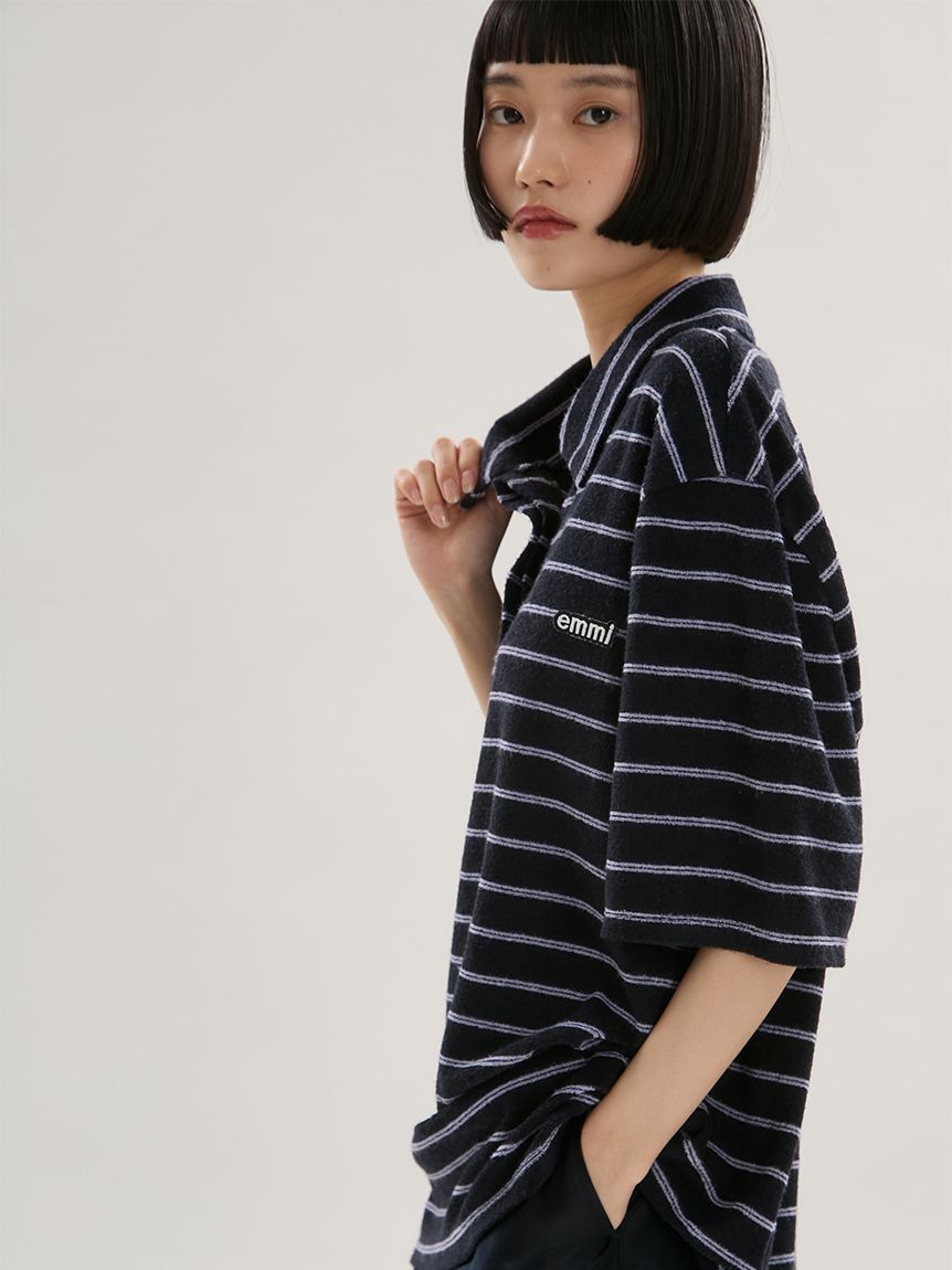 emmi atelier「emmiロゴパイルポロトップス【セットアップ対応】」|ポロシャツ|