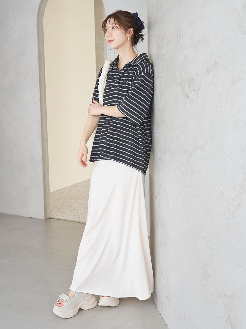 emmi atelier「emmiロゴパイルポロトップス【セットアップ対応】」|ポロシャツ|