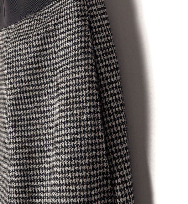 SHIPS for women「SHIPS Primary Navy Label:裾 フリンジ 千鳥 フレア スカート」|スカート|