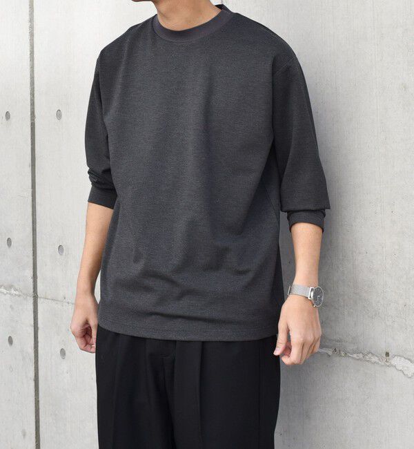 SHIPS any「SHIPS any: デザイン リブ ハイゲージ ポンチ クルーネック Tシャツ (ロンT)◇」|Tシャツ・カットソー|