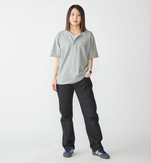 SHIPS「【WEB限定】SHIPS: メランジ カノコ ヘンリーネック Tシャツ (半袖)」|Tシャツ・カットソー|