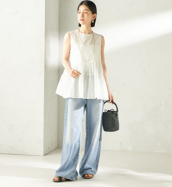 SHIPS for women「〈接触冷感 / 撥水加工〉TEXBRID(R) タフタ ノースリーブ ブラウス」|シャツ・ブラウス|