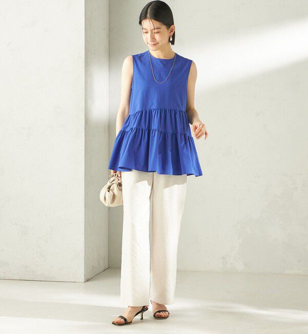 SHIPS for women「〈接触冷感 / 撥水加工〉TEXBRID(R) タフタ ノースリーブ ブラウス」|シャツ・ブラウス|