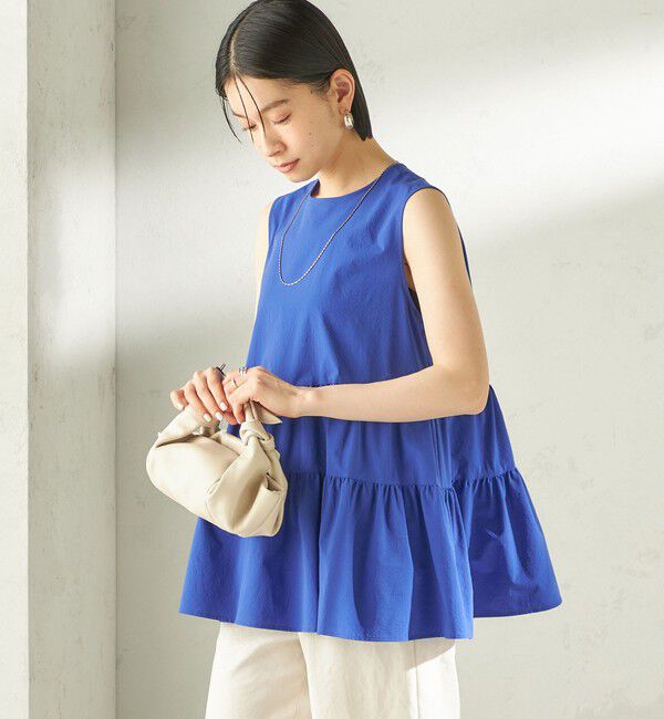 SHIPS for women「〈接触冷感 / 撥水加工〉TEXBRID(R) タフタ ノースリーブ ブラウス」|シャツ・ブラウス|