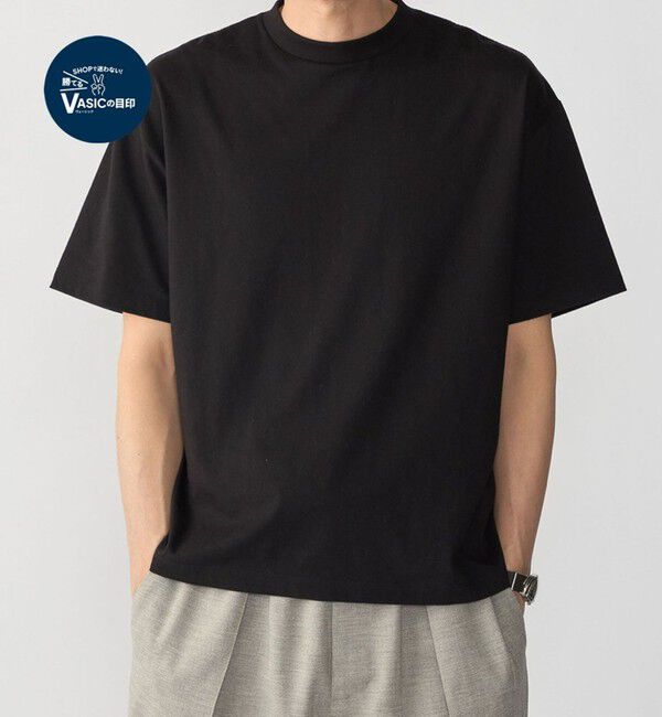 SHIPS「SHIPS: スビン ギザ コットン ショートスリーブ Tシャツ」|Tシャツ・カットソー|ブラック