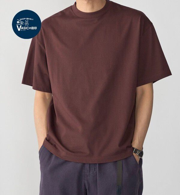 SHIPS「SHIPS: スビン ギザ コットン ショートスリーブ Tシャツ」|Tシャツ・カットソー|ブラウン系