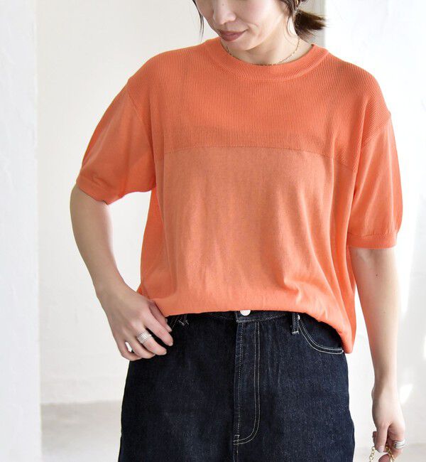 quaranciel「《予約》quaranciel:〈接触冷感/手洗い可能〉コンパクト シアー ニット TEE」|ニット・セーター|