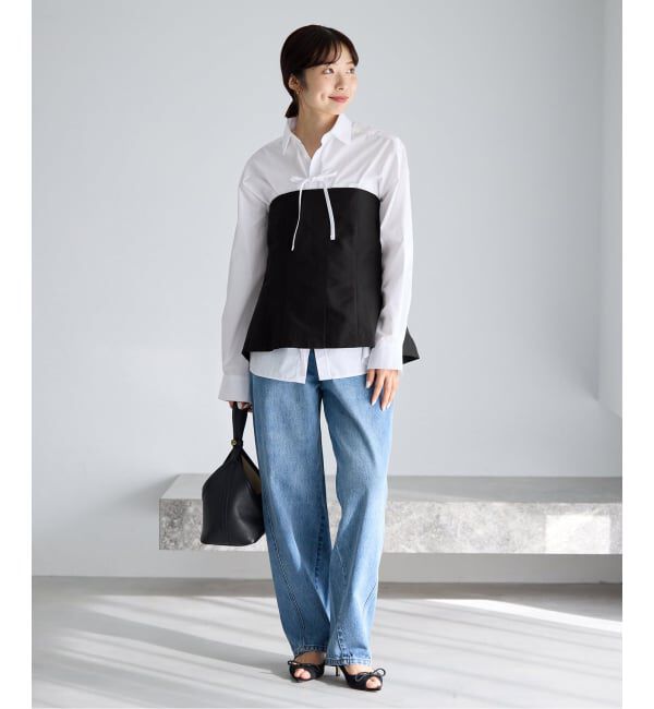 IENA「MA/RE/マレ ビスチェ STIFF SILK POLYFAILL」|シャツ・ブラウス|