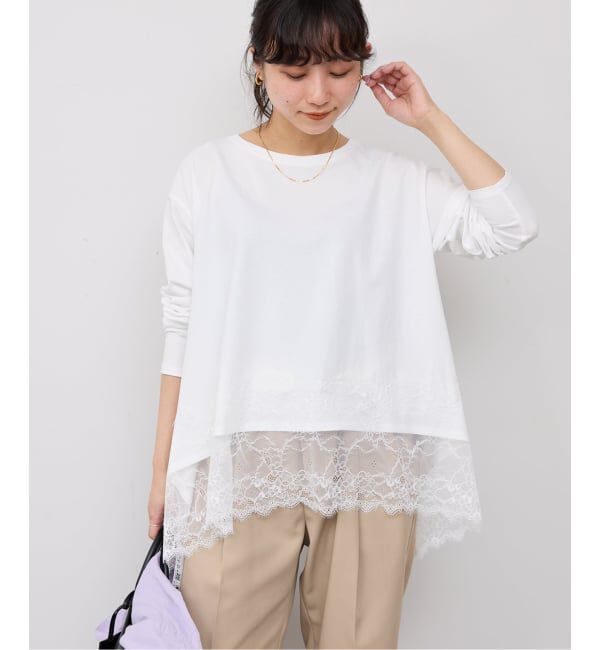 SLOBE IENA「レースコンビカットソー2」|Tシャツ・カットソー|