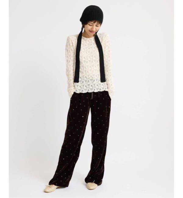 IENA「《WEB限定/追加5》Flowerストレッチレースプルオーバー」|Tシャツ・カットソー|