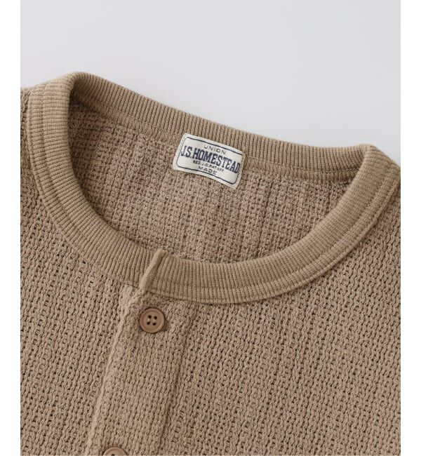 J.S.Homestead「J.S.Homestead / レノ メッシュ ファブリック ヘンリー ネック ロンT」|Tシャツ・カットソー|