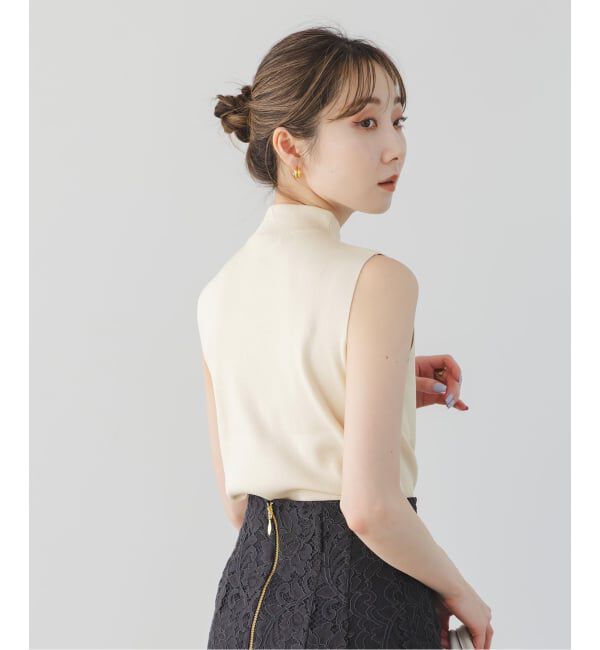 NOBLE「《追加》【洗える】ボトルネックスリーブレスニット」|ニット・セーター|