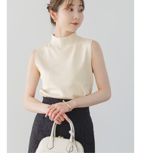 NOBLE「《追加》【洗える】ボトルネックスリーブレスニット」|ニット・セーター|