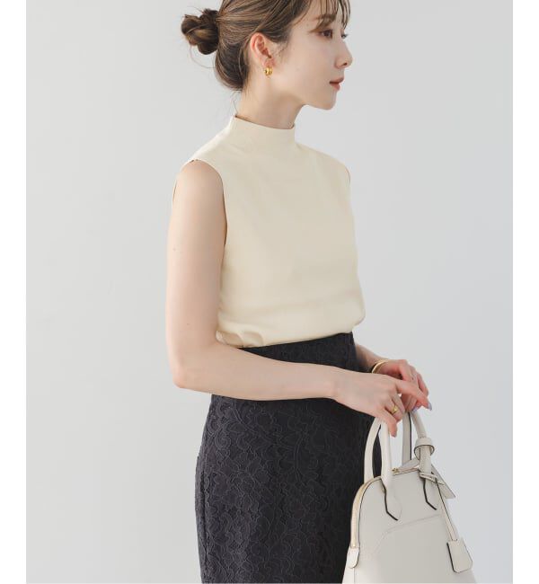 NOBLE「《追加》【洗える】ボトルネックスリーブレスニット」|ニット・セーター|