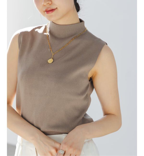 NOBLE「《追加》【洗える】ボトルネックスリーブレスニット」|ニット・セーター|