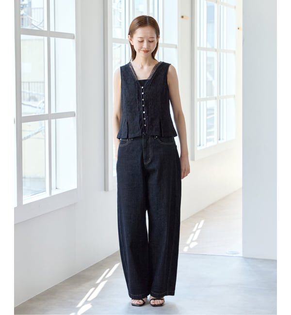 U by SPICK&SPAN「バレルレッグバギーデニム」|デニム|