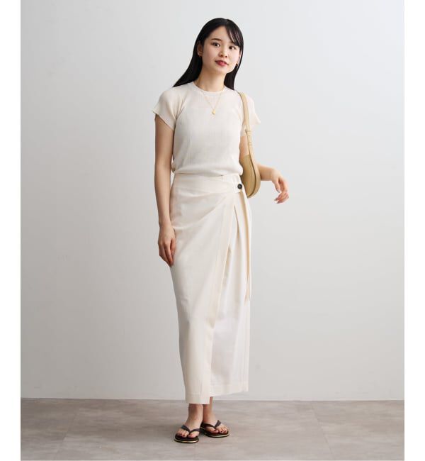 NOBLE「《予約》フィブリルツイルパレオラップスカート」|スカート|