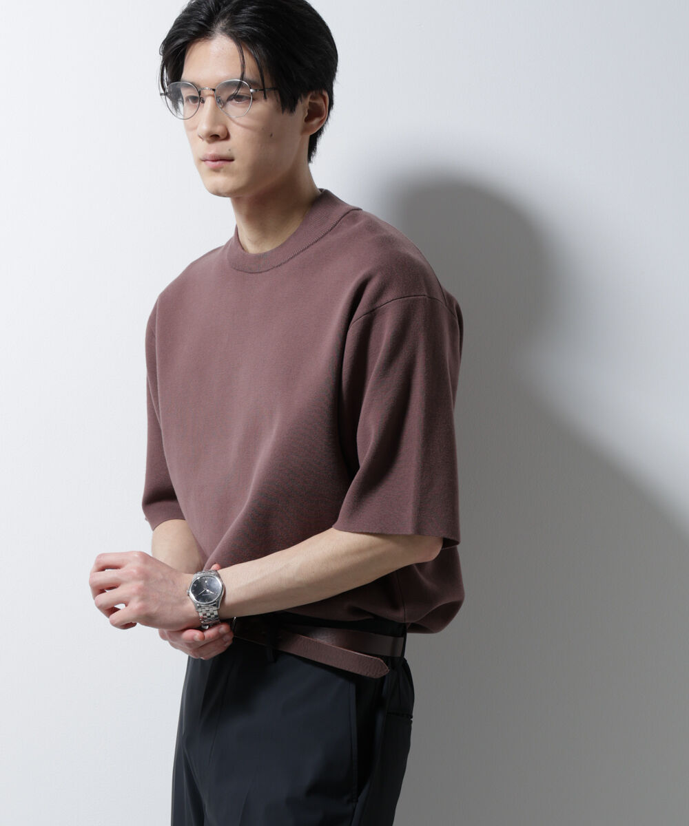 nano･universe「14ゲージミラノリブニット ジャケT型 半袖(手洗い可能)」|ニット・セーター|
