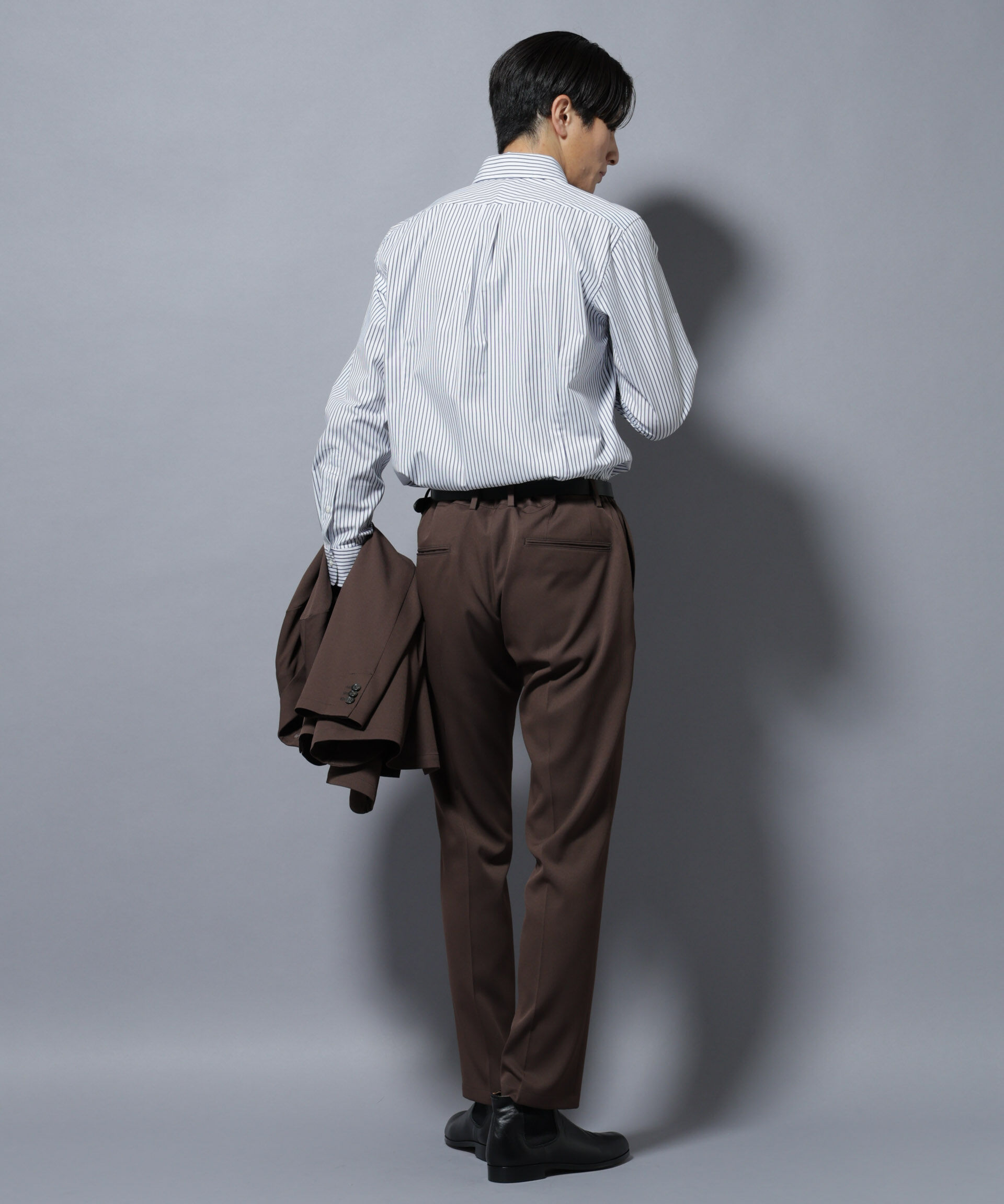 nano･universe「「N shirt」Anti Soaked(R)汗染み防止ホリゾンタルカラーシャツ長袖」|シャツ・ブラウス|