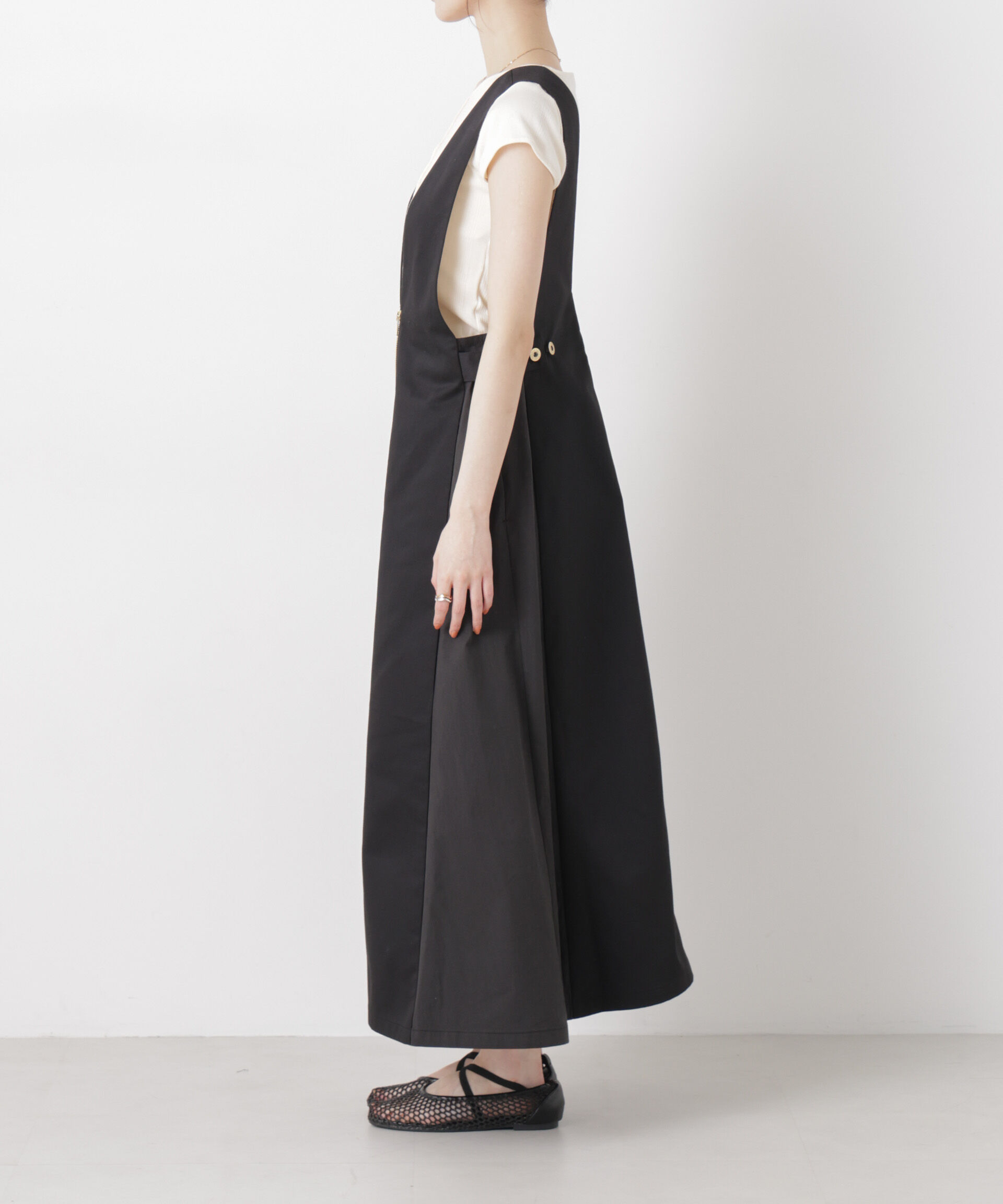 nano･universe「UNIVERSAL OVERALL/TWILL JUMPER SKIRT」|ワンピース|