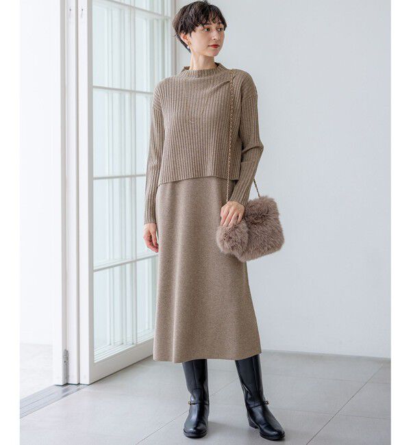 23区「【洗える】レイヤードニットツイン ワンピース」|ワンピース|
