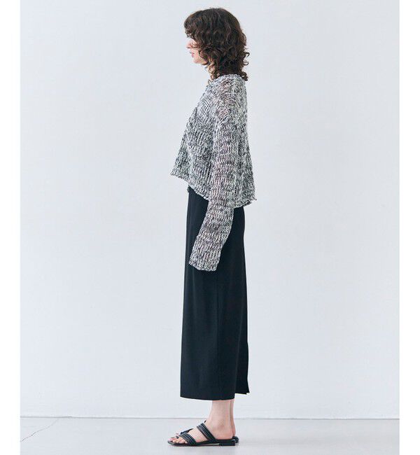 BEIGE,「【洗える・STORY 6月号掲載】THYME / クルーネックコットンメッシュニット」|ニット・セーター|