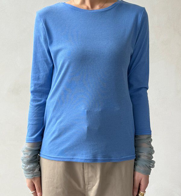 「【WEB限定】袖シャーリングデザインプルオーバー」|Tシャツ・カットソー|