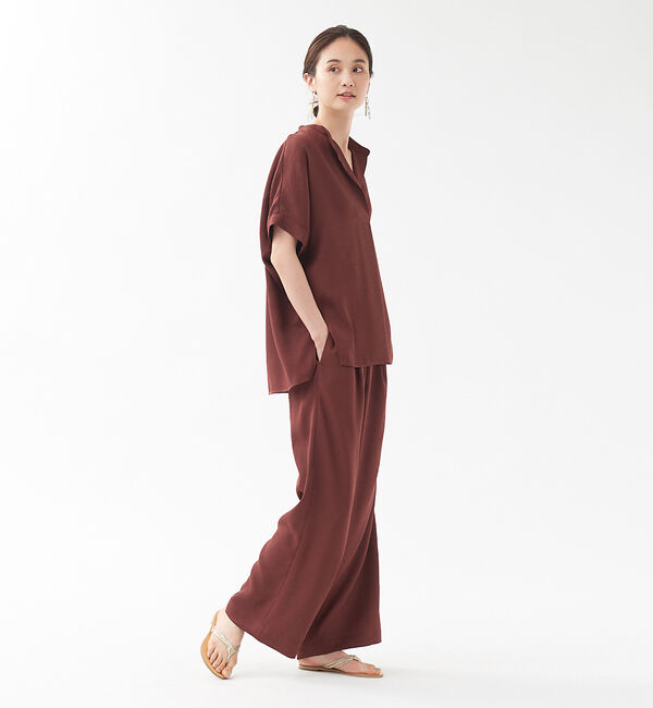 qualite「《セットアップ対応》リネンライクワイドパンツ」|その他|