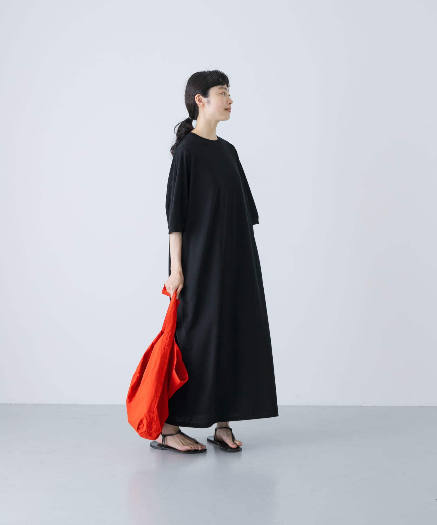 かぐれ「『2サイズ展開』コクーンスリーブストレートワンピース」|ワンピース|
