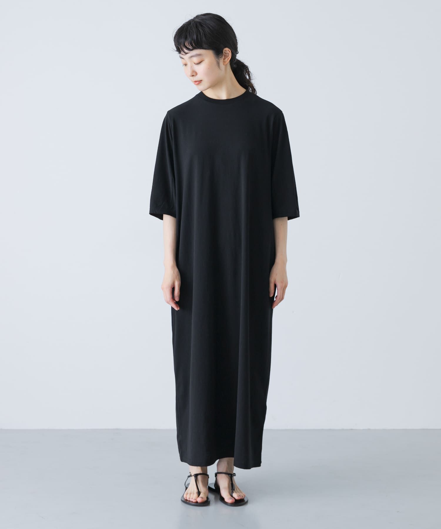 かぐれ「『2サイズ展開』コクーンスリーブストレートワンピース」|ワンピース|
