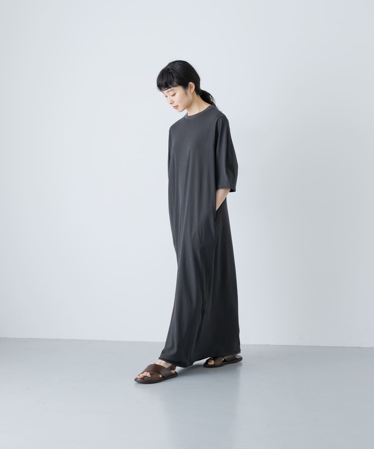 かぐれ「『2サイズ展開』コクーンスリーブストレートワンピース」|ワンピース|