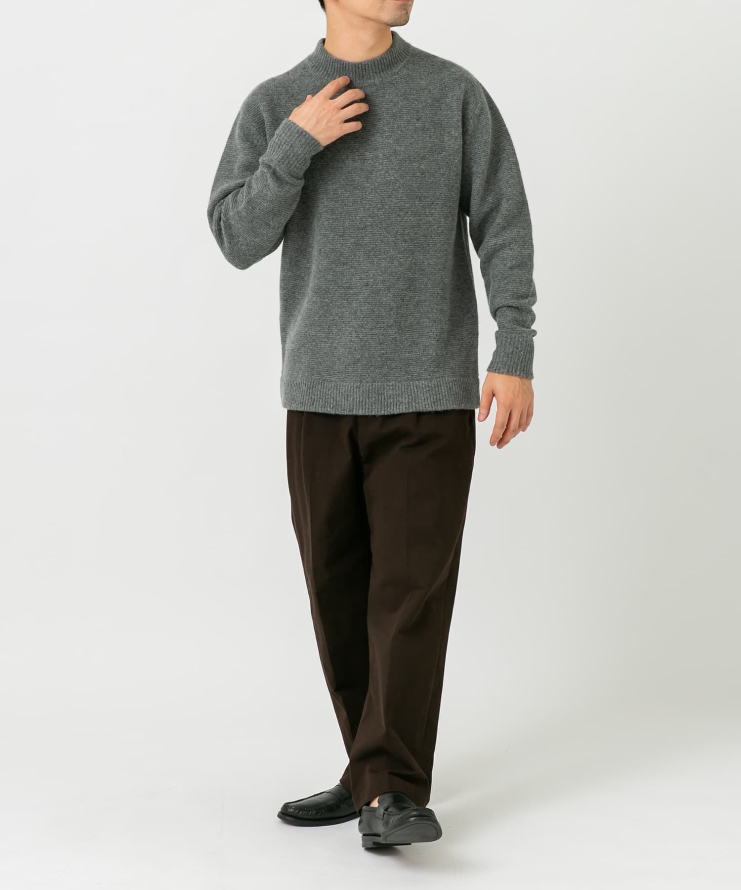 URBAN RESEARCH ROSSO「『XLｻｲｽﾞあり』ﾊﾐﾙﾄﾝｳｰﾙｶﾞｰﾀｰ編みﾓｯｸﾈｯｸﾌﾟﾙ  」|ニット・セーター|