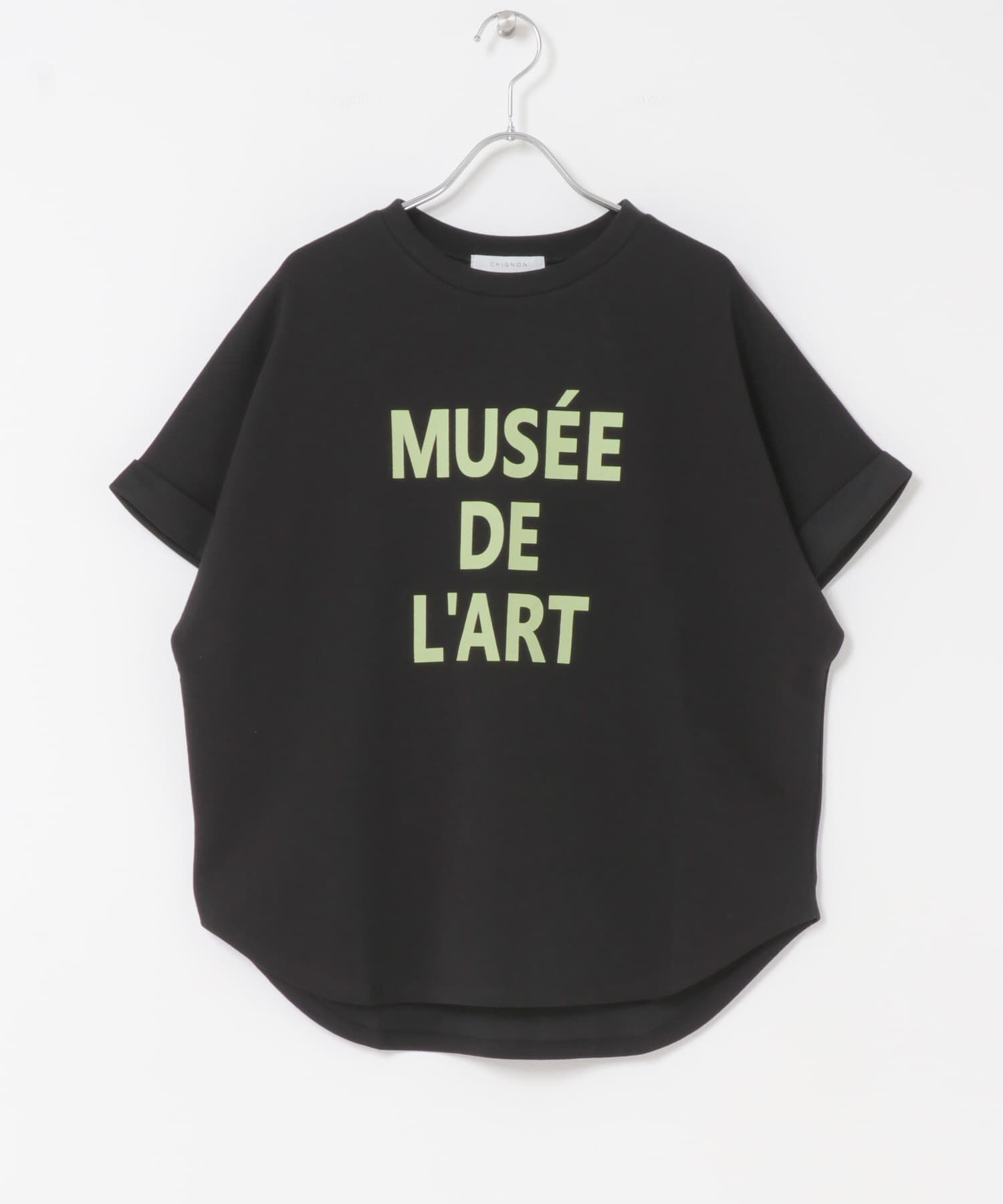 URBAN RESEARCH ROSSO「CHIGNON　ロールアップドルマンカットソー」|Tシャツ・カットソー|ブラック