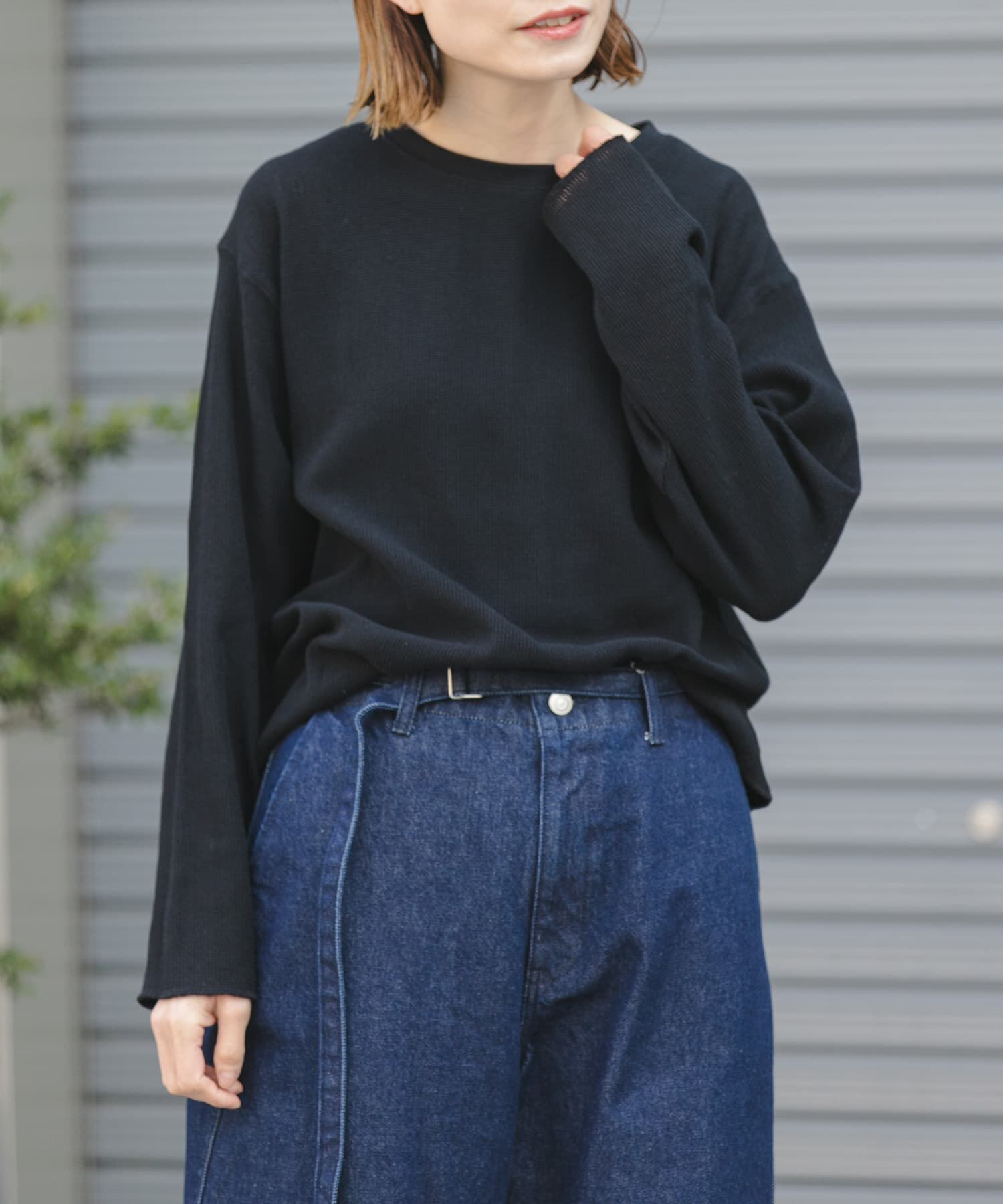 URBAN RESEARCH DOORS「FORK&SPOON　メッシュロングスリーブプルオーバー」|Tシャツ・カットソー|