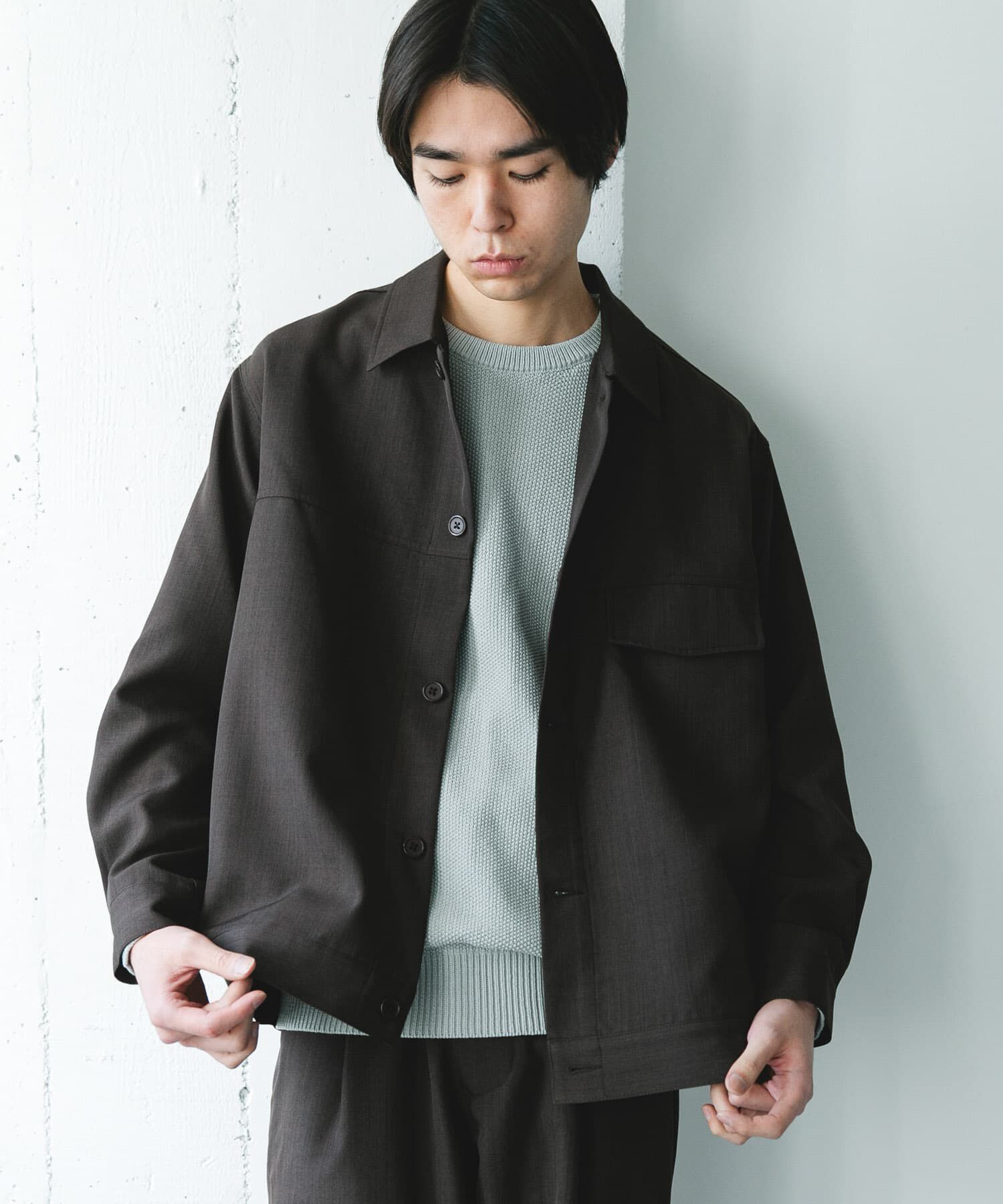 URBAN RESEARCH DOORS「『吸水速乾』セオアルファトラッカージャケット」|ノーカラーコート|