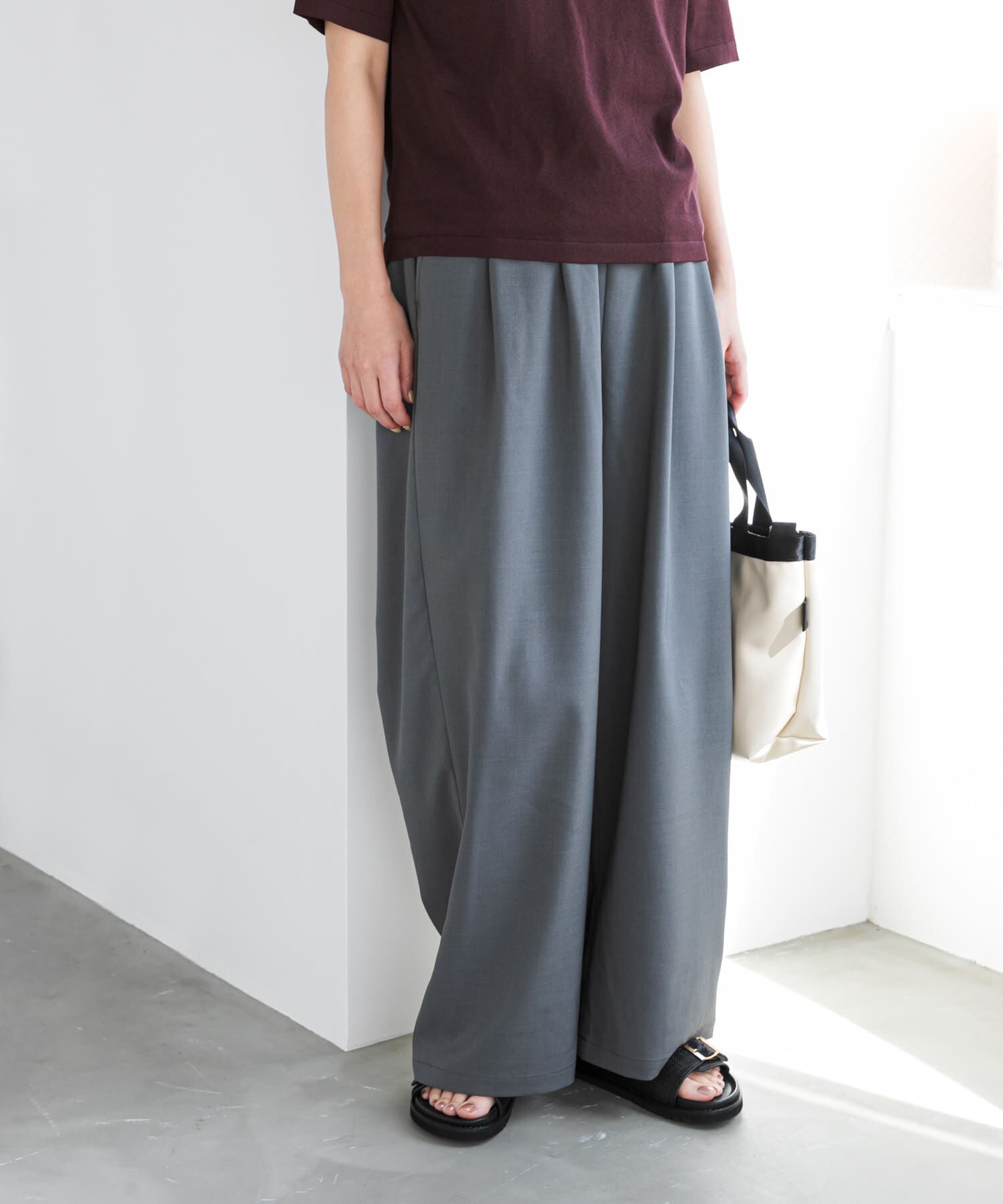 URBAN RESEARCH DOORS「『UR TECH』完声/涼ギャザーワイドパンツ」|その他|